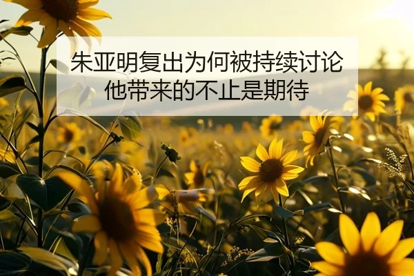 朱亚明复出为何被持续讨论 他带来的不止是期待